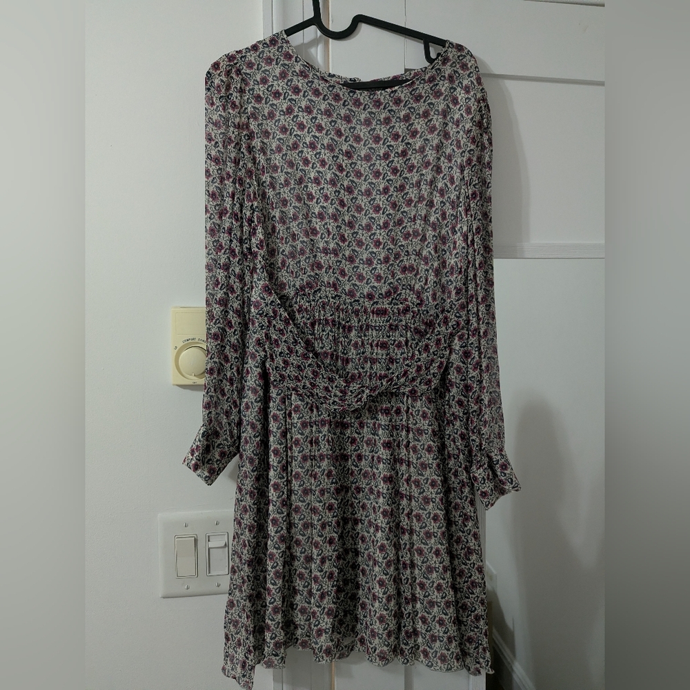 Claudie Pierlot Elegant Long Sleeve Floral Dress